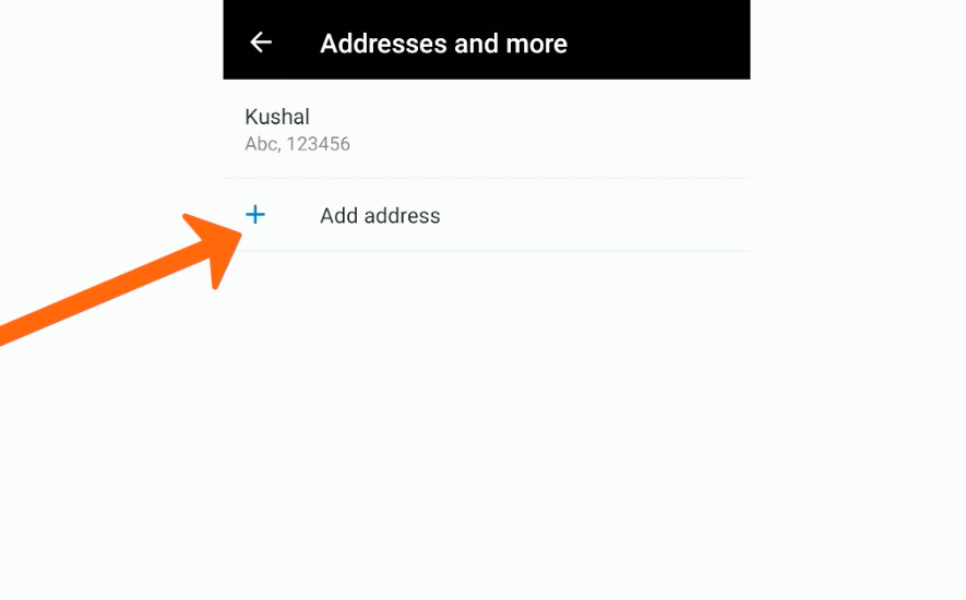 Add Address in Microsoft Edge Android