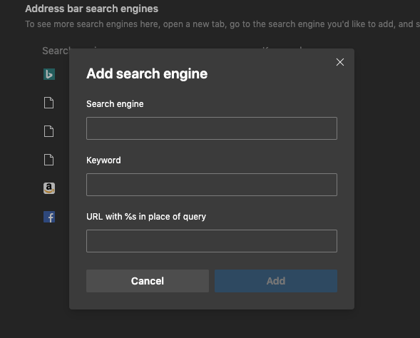 Add Search Engine in Edge Browser on Computer