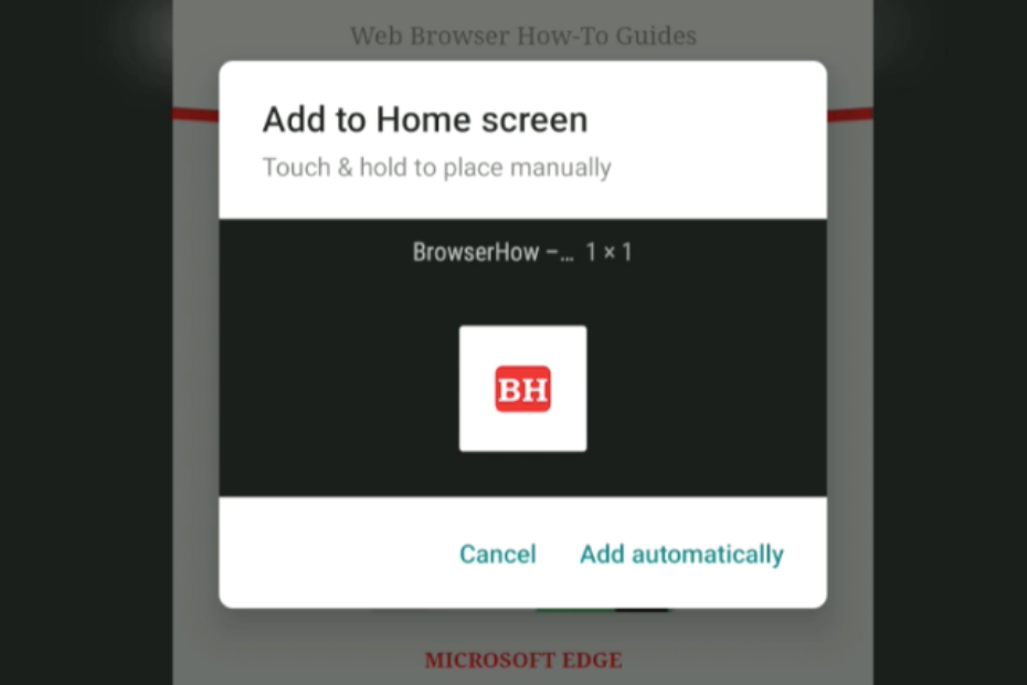 Add to Home screen automatically Chrome Android