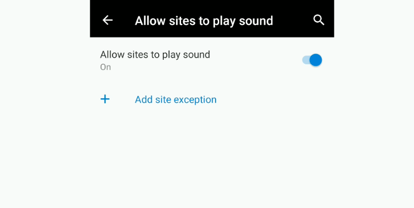 Allow Sites to Play Sound Edge Android