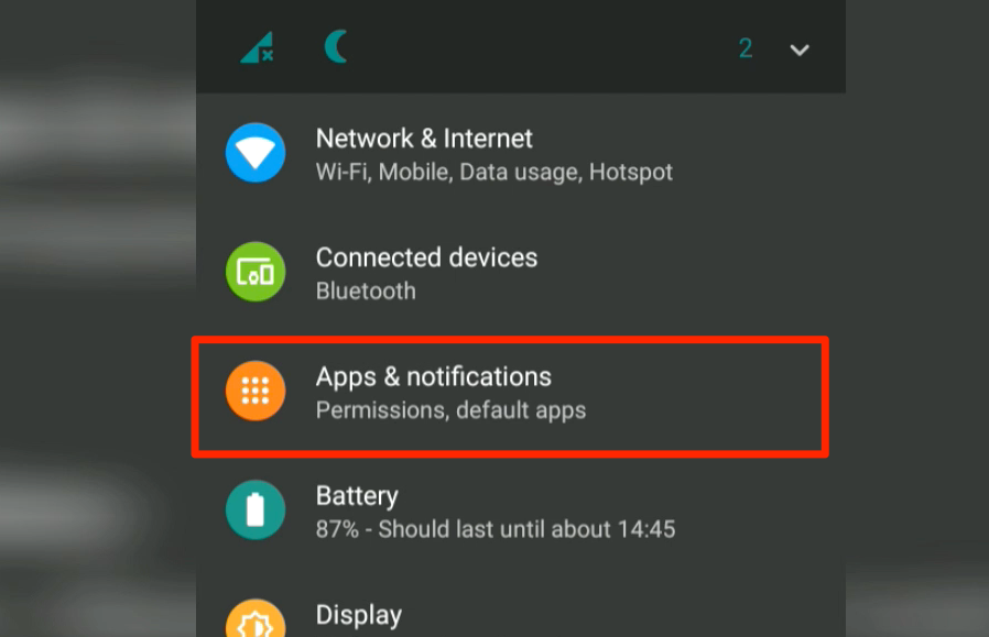 Configuraci贸n de notificaciones y aplicaciones de Android