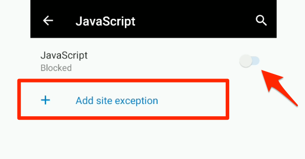 Block JavaScript execution in Edge Android