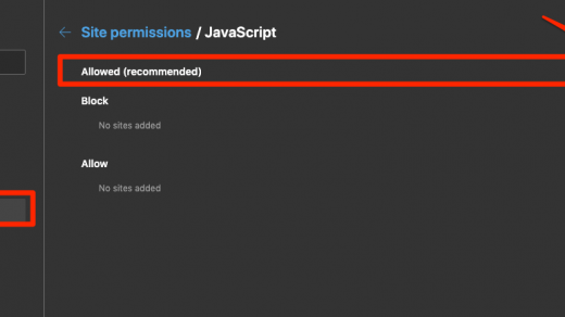 Block JavaScript on Edge Computer Browser