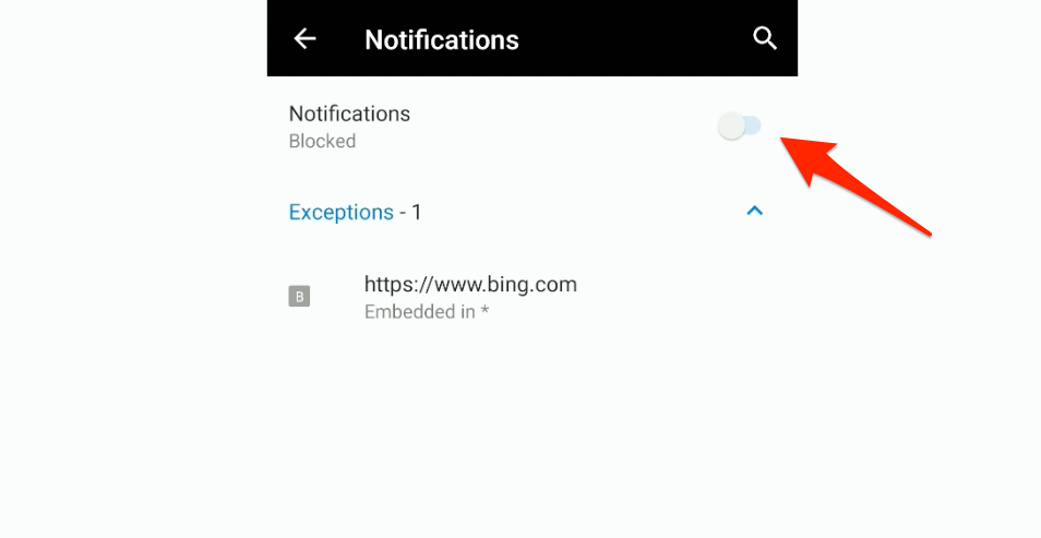 Block Notifications in Edge Android