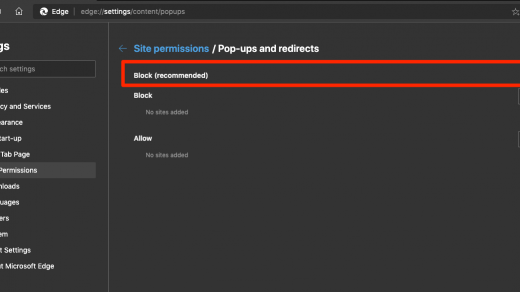 Block Pop-ups and Redirect in Edge Computer Browser