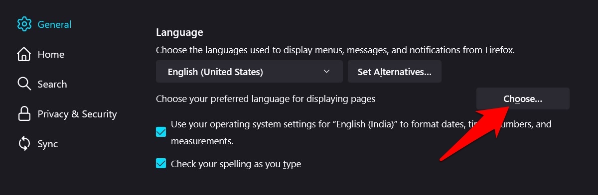 Choose preferred language for displaying pages in Firefox