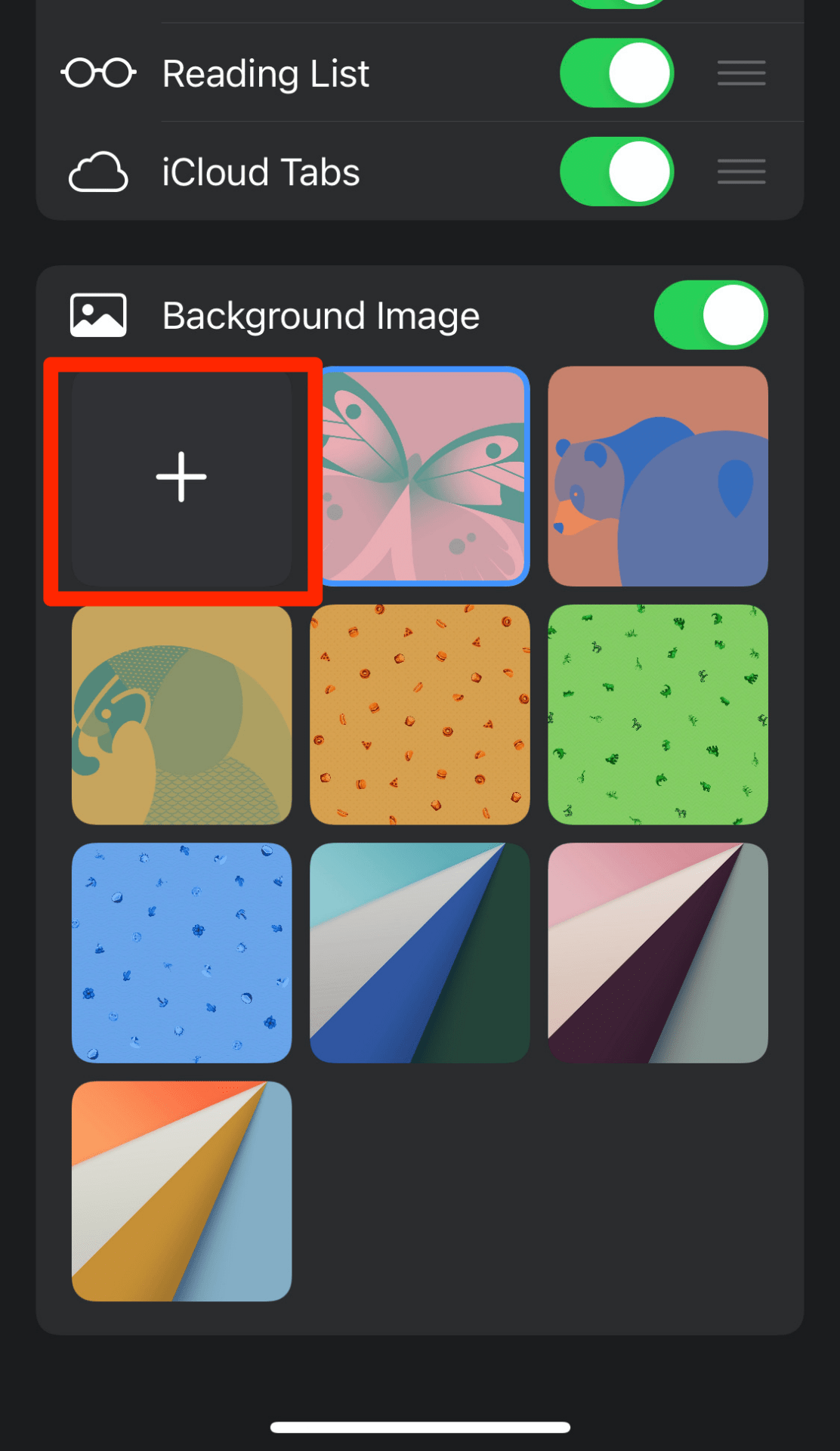 Choose Background Image for Safari iPhone