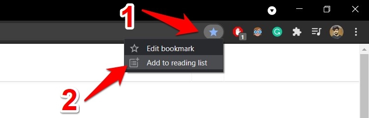Chrome Add to Reading List option