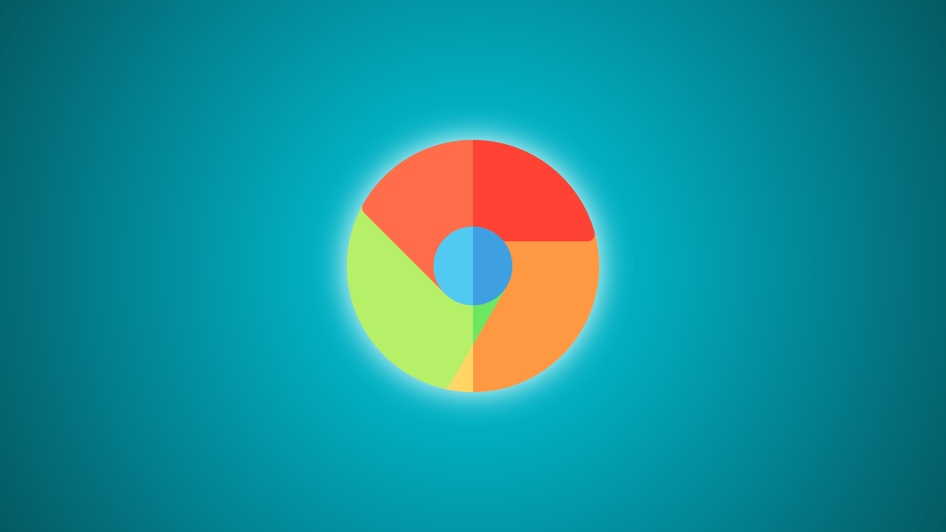 Chrome Logo with Aqua Gradient background