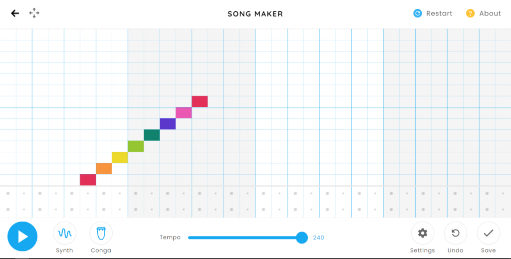 Chrome Music Lab Song Maker Panel