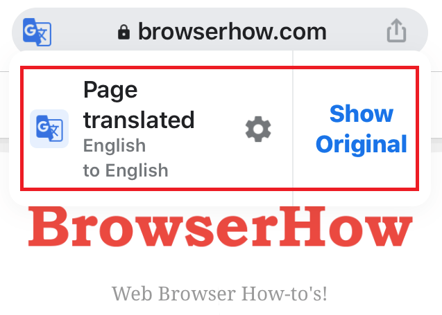 Chrome Page translated option in iPhone and iOS