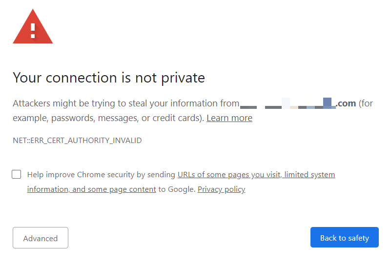 Chrome Ваше соединение не защищено