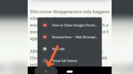 Chrome Android Back button icon and history