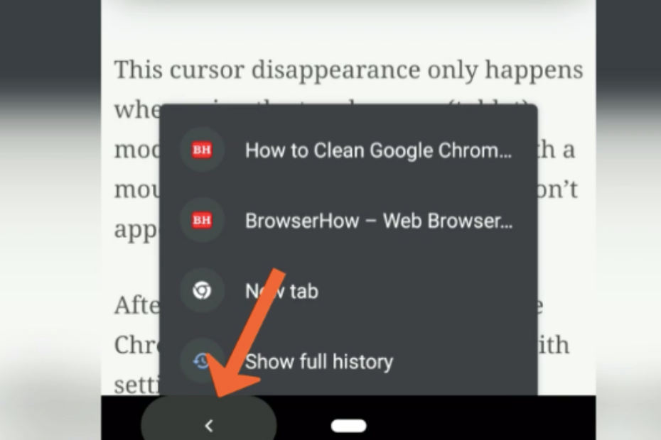 Chrome Android Back button icon and history