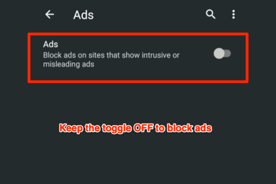 Chrome Android Block Ads in-built option