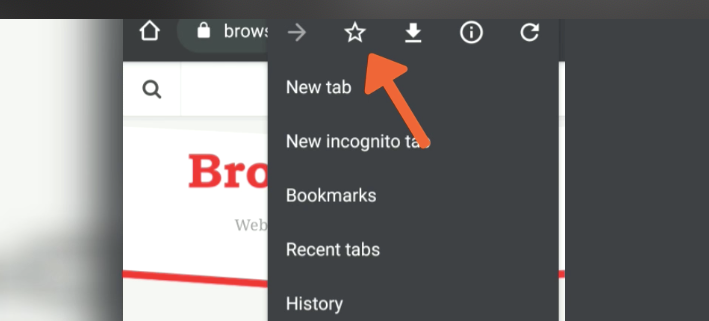 Chrome Android Bookmark Icon Star