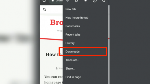 Chrome Android Downloads Tab