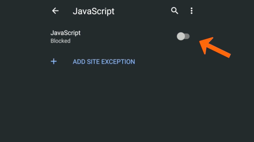 Chrome Android JavaScript Blocked