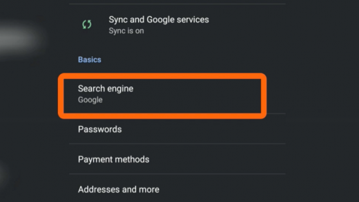 Chrome Android Search Engine Settings