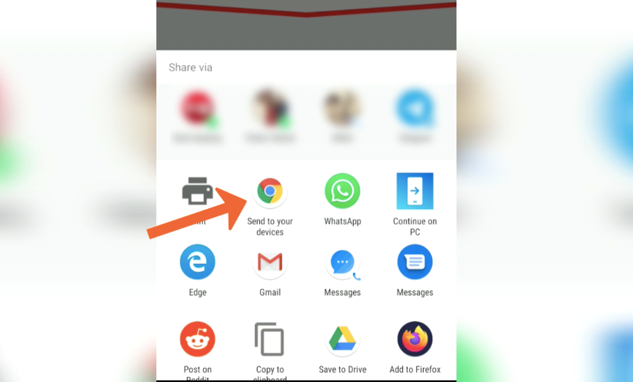 Chrome Android Send to your Devices