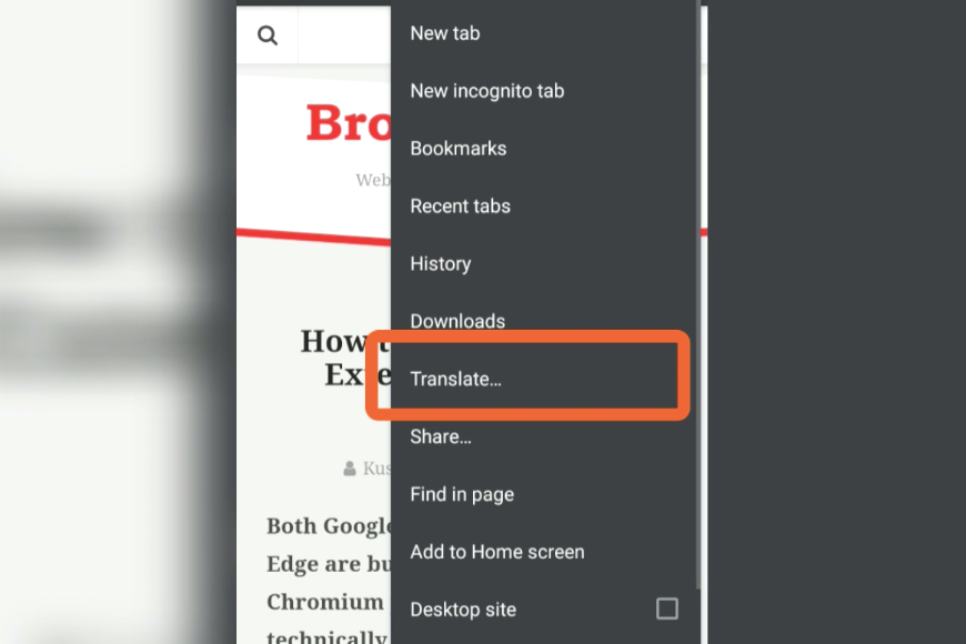 how to translate webpage in chrome android language settings