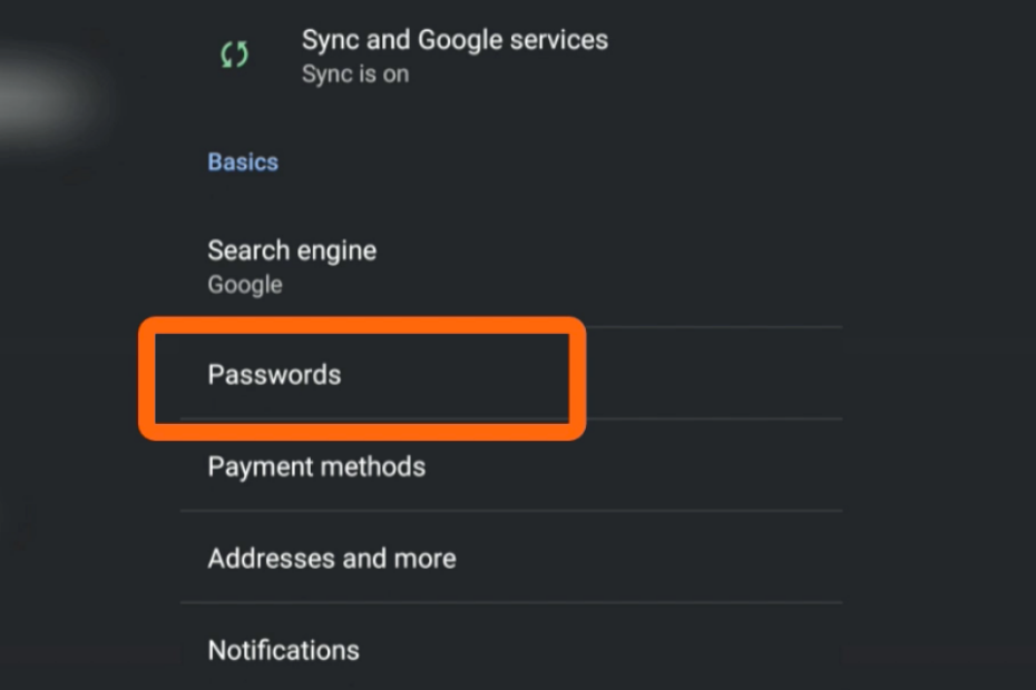 Chrome Passwords on Android