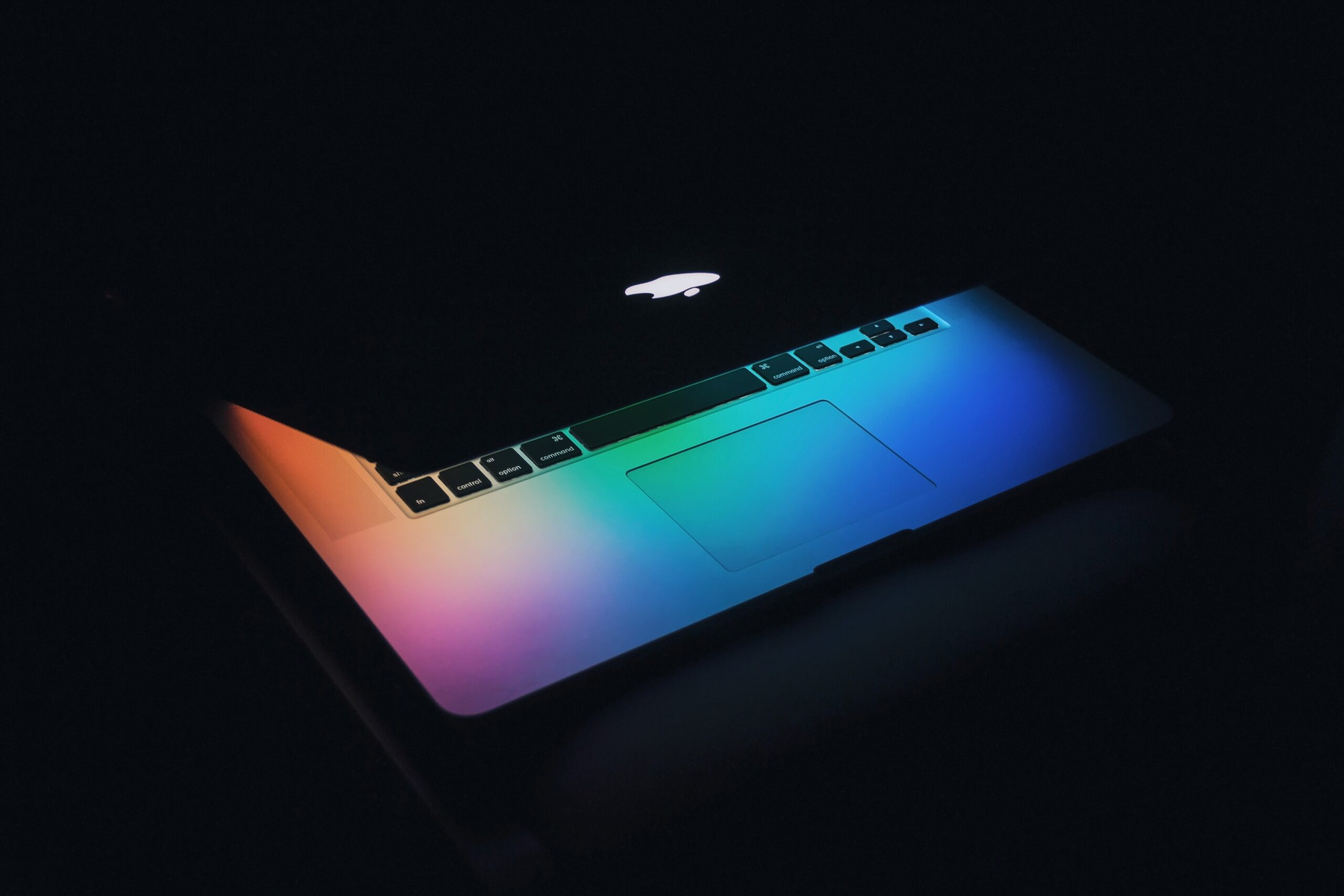 Colorful MacBook keyboard with light feat
