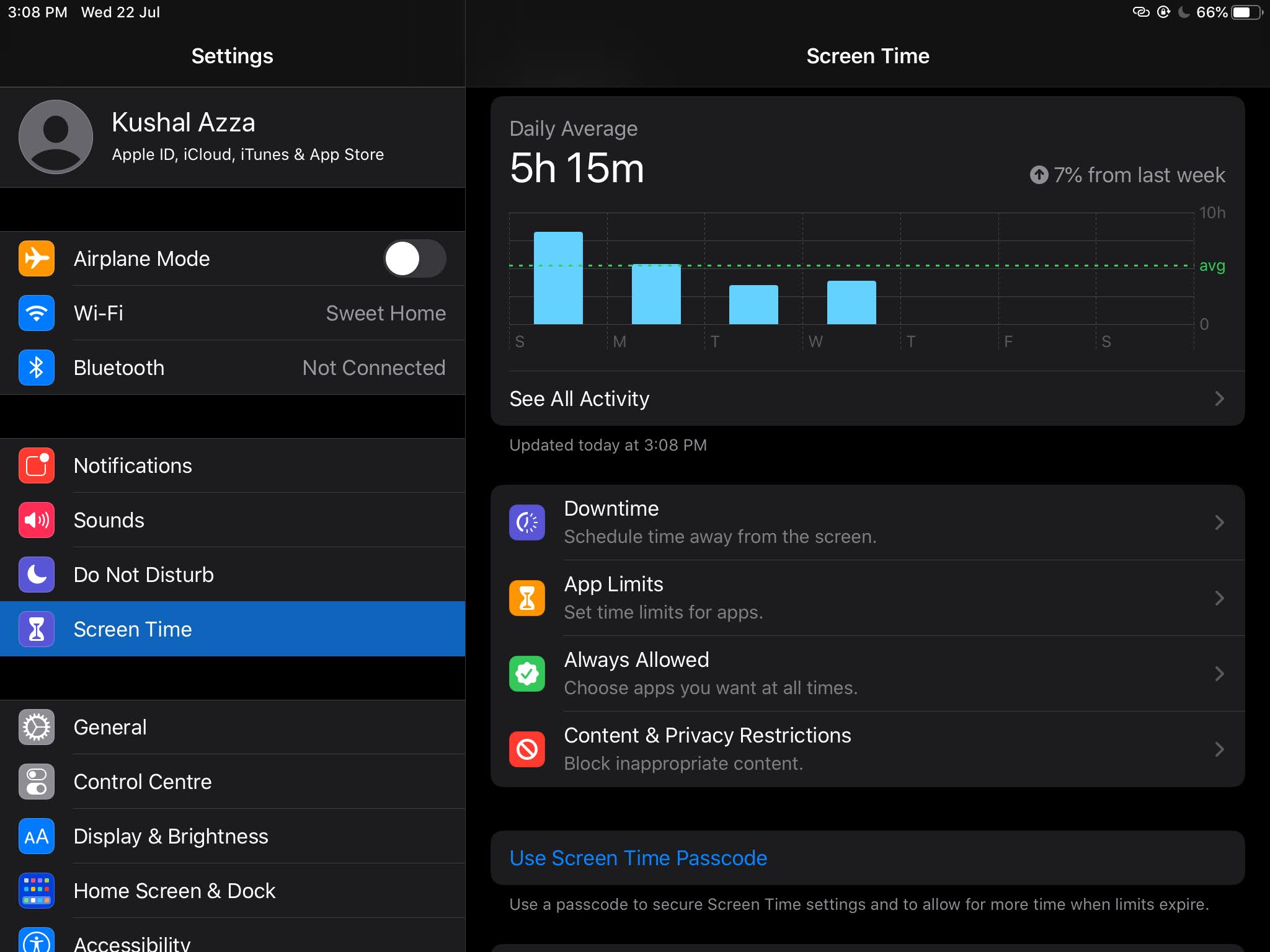 Content and Privacy Restrictions Screen Time settings
