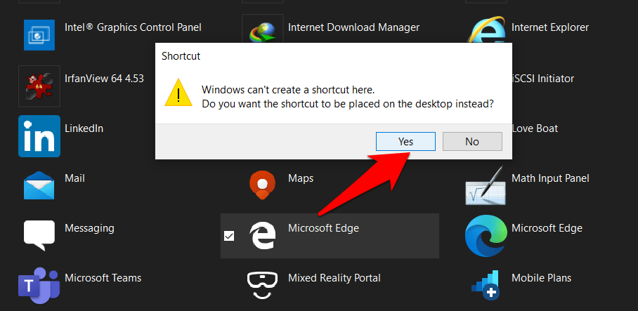 Create Microsoft Edge Modern App Desktop Shortcut