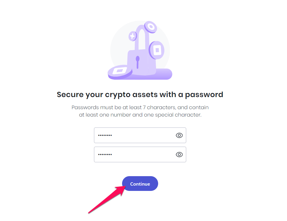 Create and Enter Sign-in Password for Brave Wallet