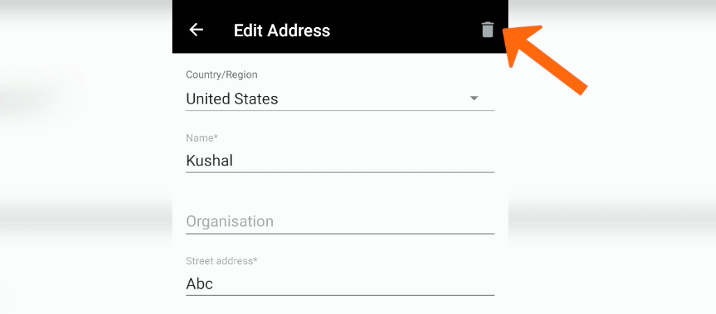 Delete Address in Microsoft Edge Android