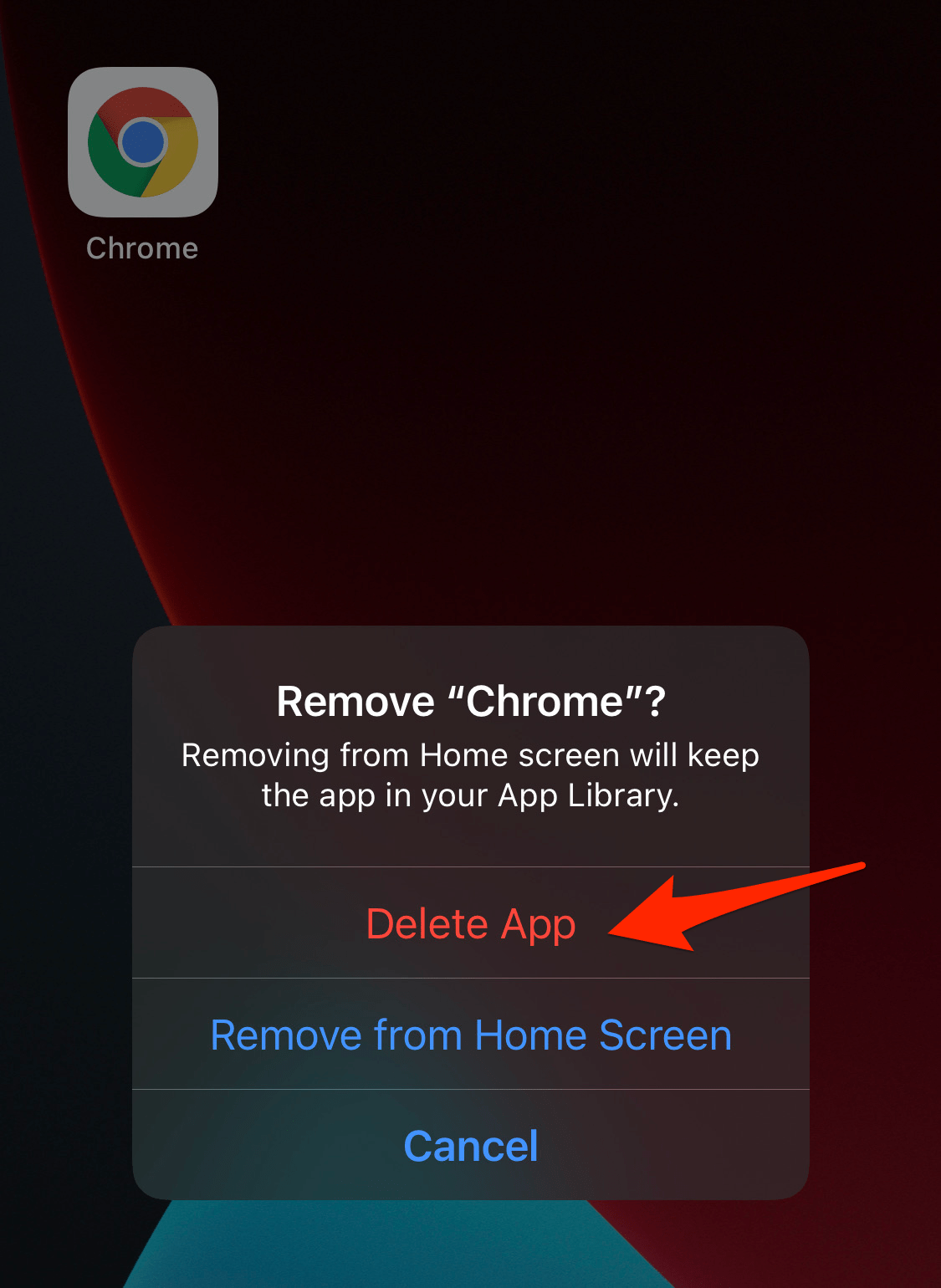 Delete Chrome App confirmation box