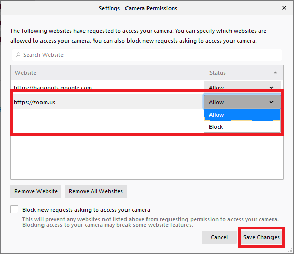 Disable Camera Permission In Firefox Computer
