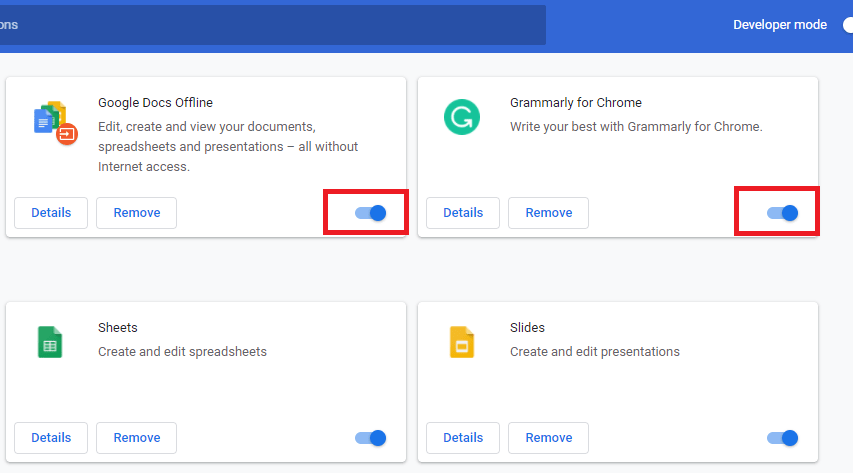 Disable or Enable Extension toggle button on Chrome