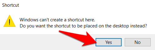 Do you want to create desktop shortcut