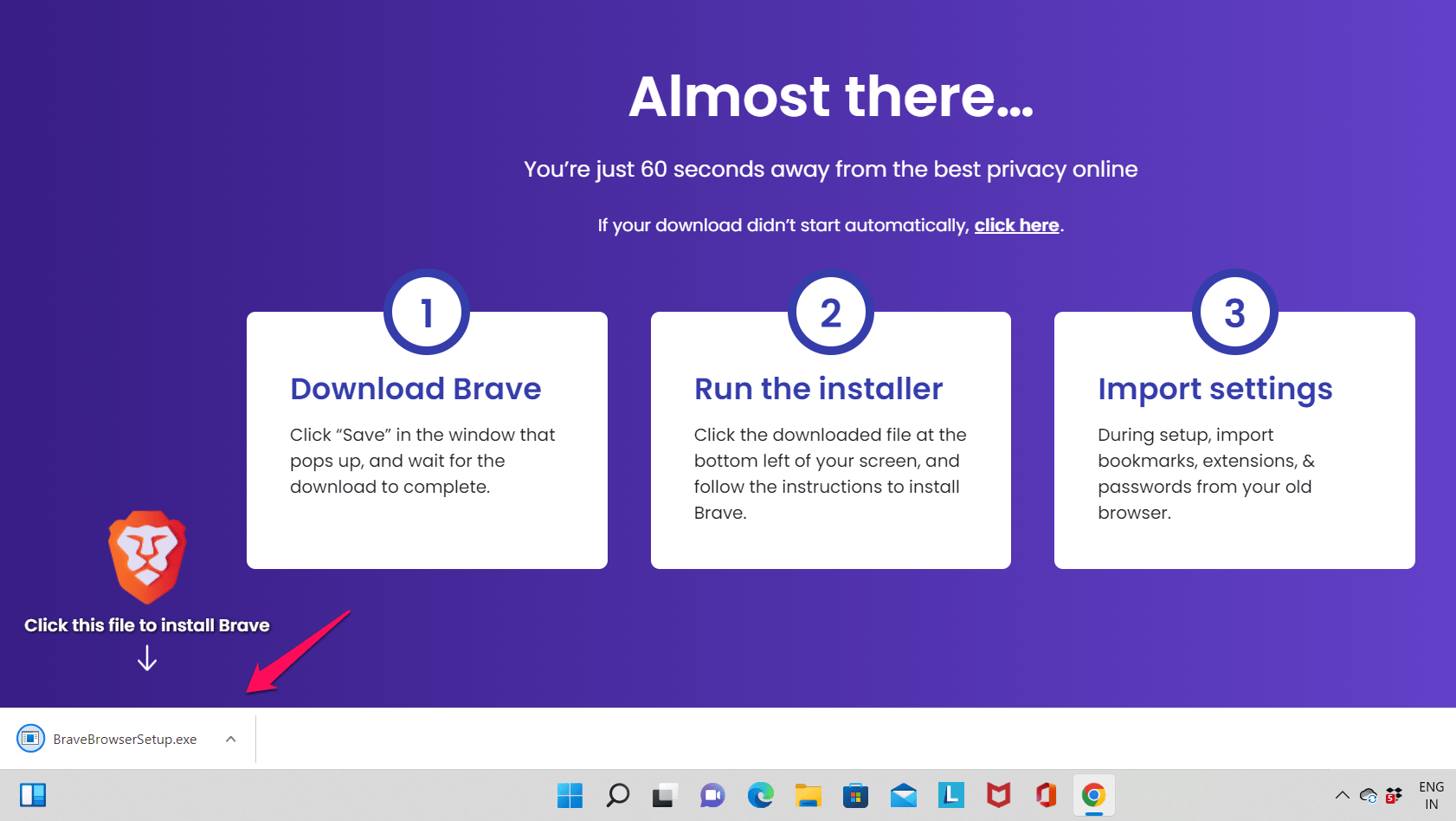 Download Brave Setup File