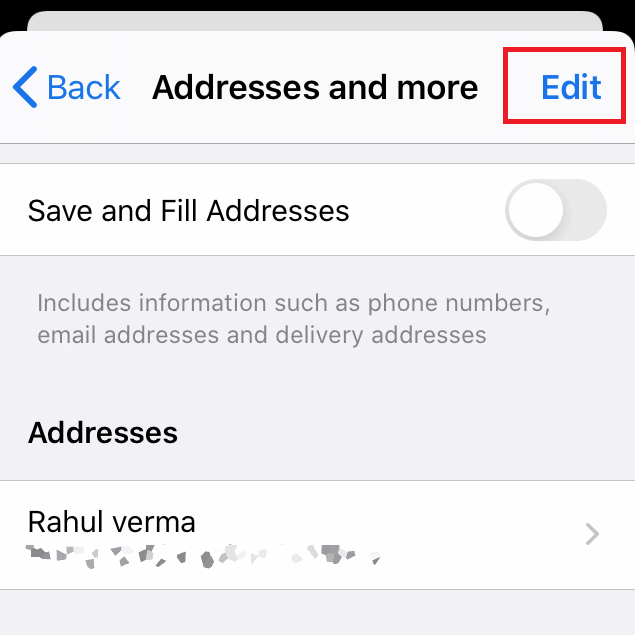 Edit Address Command Button in Chrome iOS