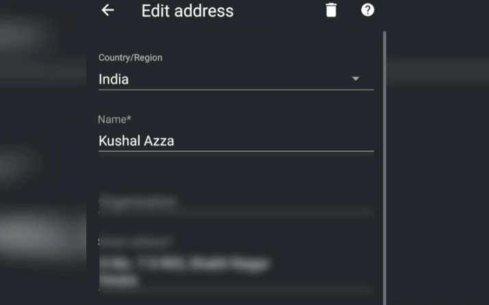 Edit Address in Chrome Android
