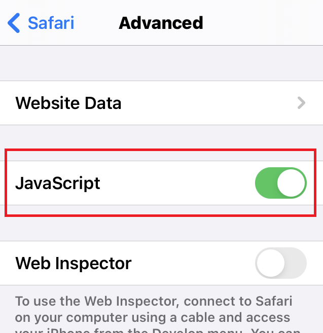 Enable and Disable JavaScript on iPhone Safari