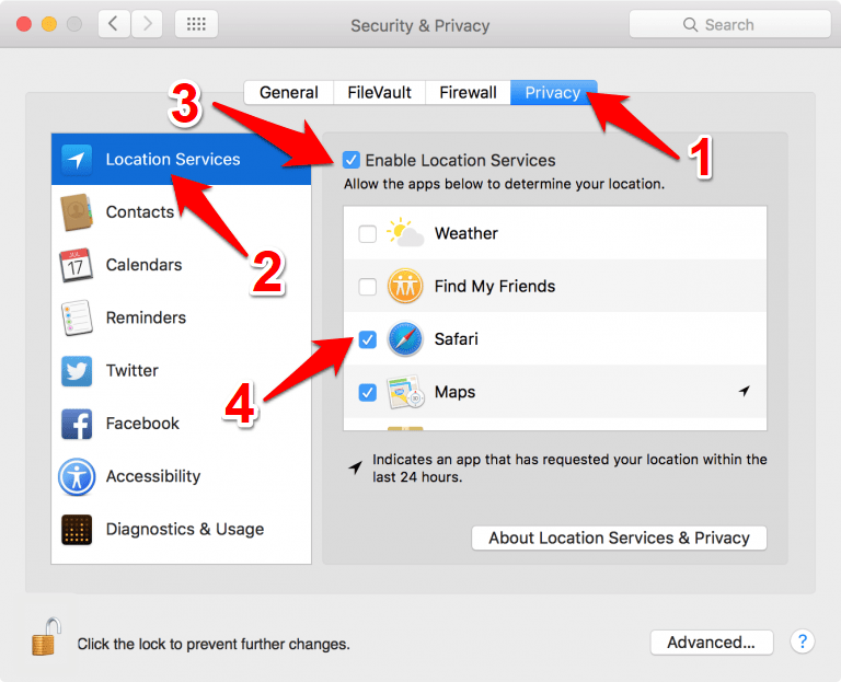Enable or Disable the Location Services for Safari Browser on MacOS