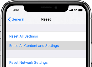 Erase all content and Settings from Safari iPhone