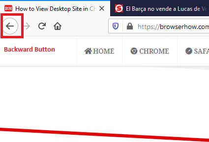 Firefox Computer Backward navigation button