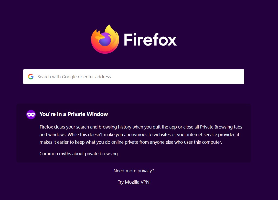 Firefox Private Browsing Mode redesign