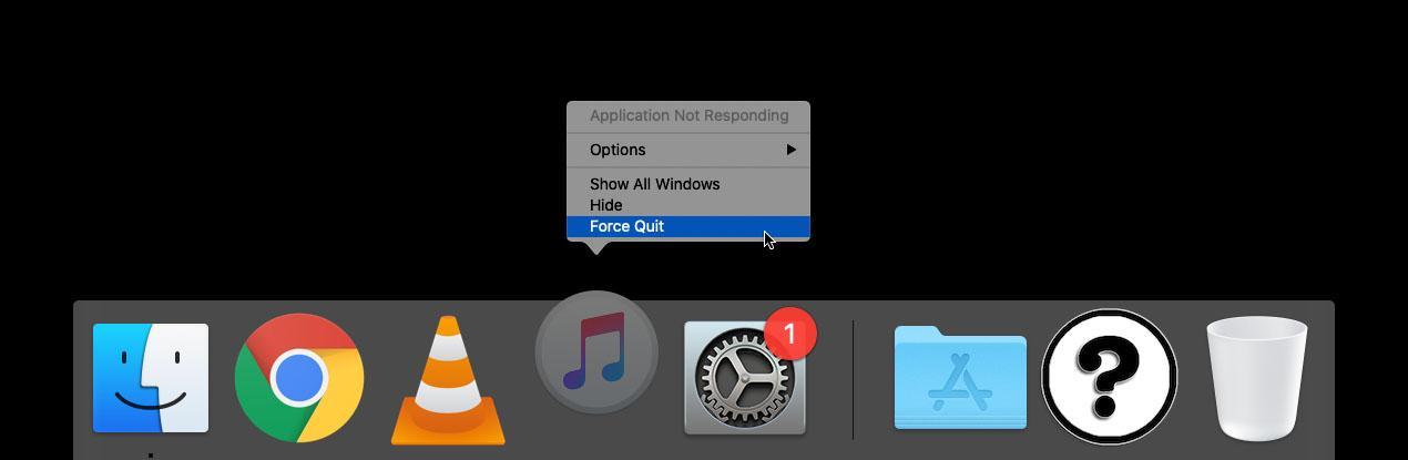Force Quit Apps from the Docker in Mac