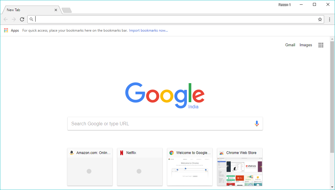 Google Chrome для Windows с главной страницей Google