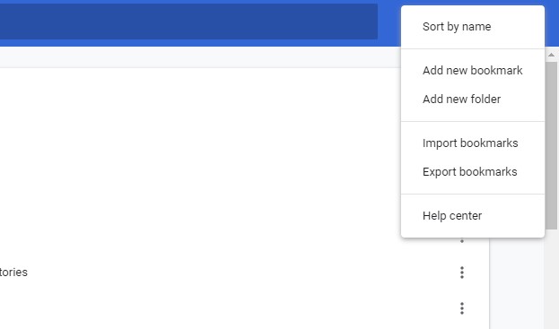 Import and Export Bookmarks Options in Chrome Browser