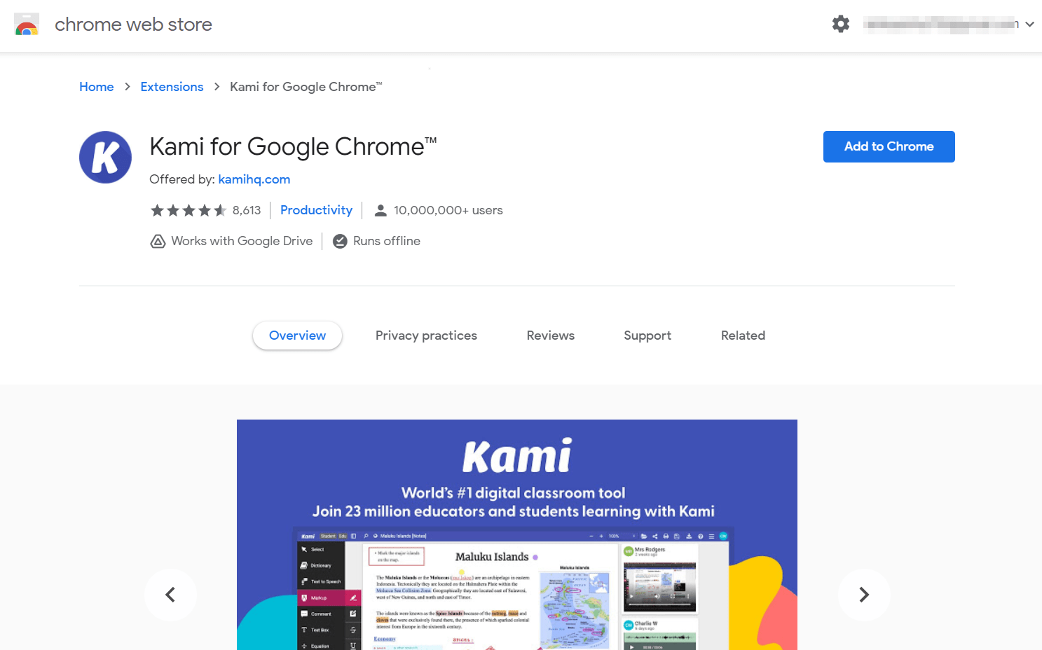 Kami for Google Chrome Extension