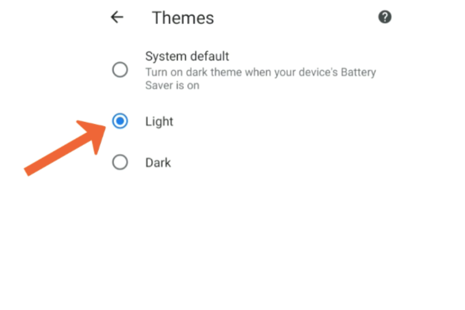 Light Theme Setting in Chrome Android