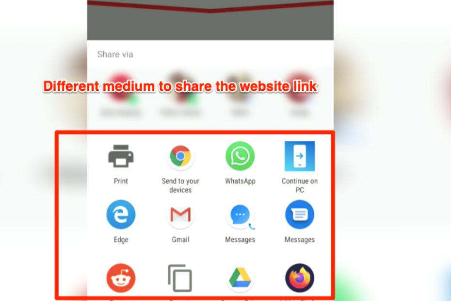 Link Sharing Chrome Android Communication app