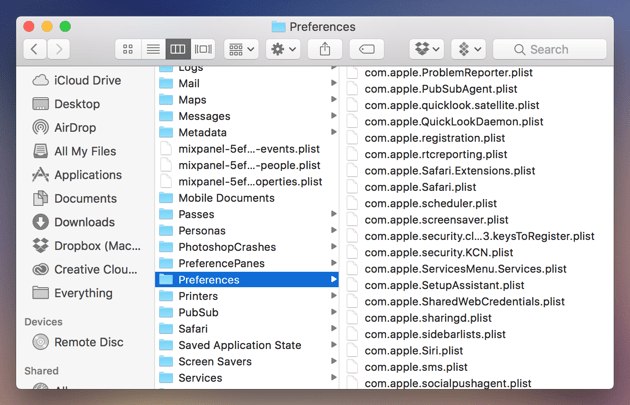 Macintosh HD Preferences Folder